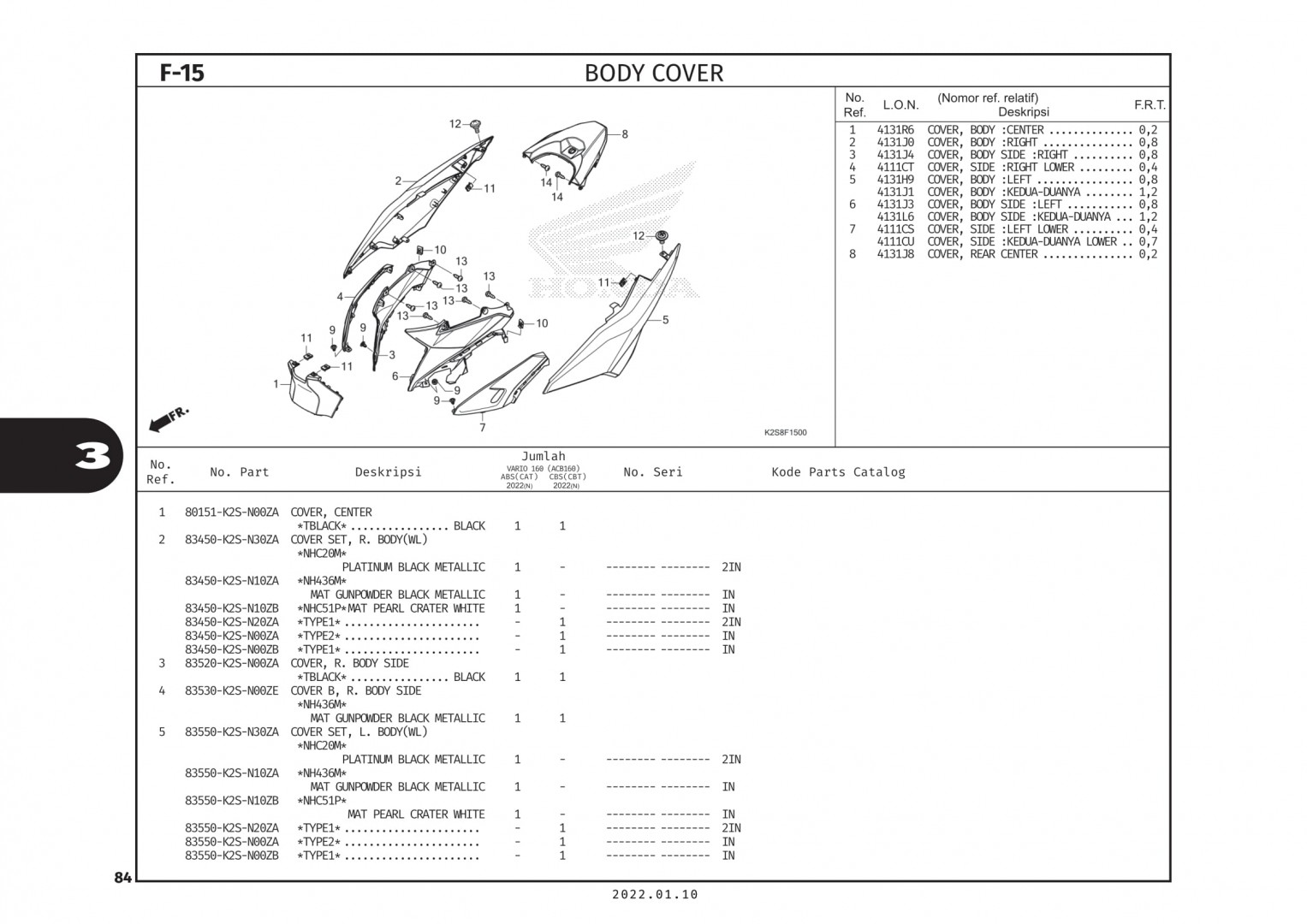 F15 - ỐP BỤNG SAU - HONDA VARIO 160 (K2S)