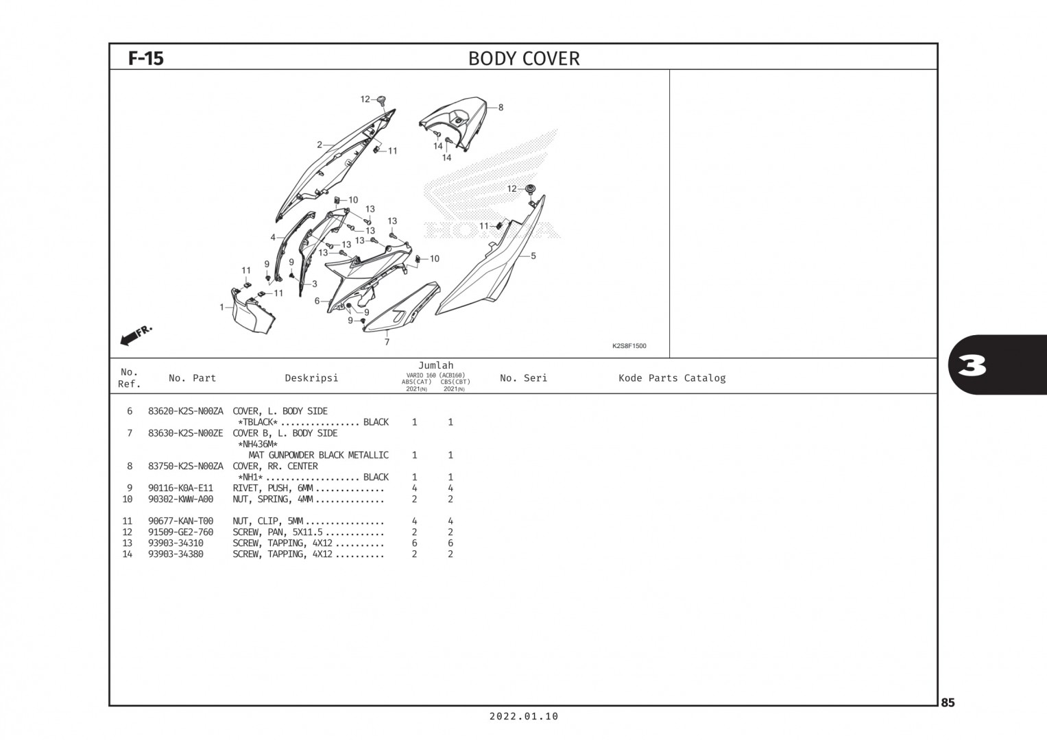 F15 - ỐP BỤNG SAU - HONDA VARIO 160 (K2S)