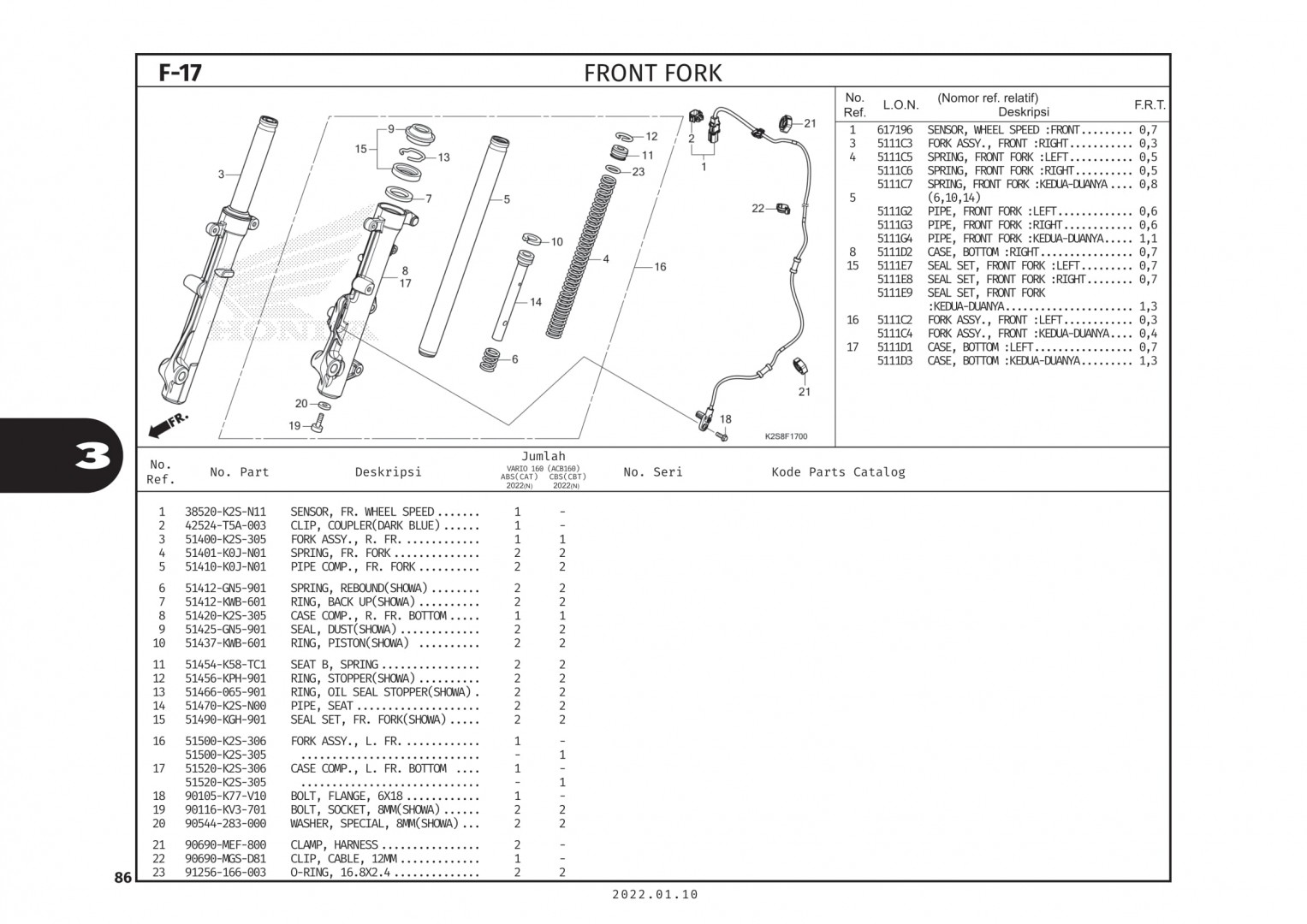 F17 - PHUỘC TRƯỚC - HONDA VARIO 160 (K2S)