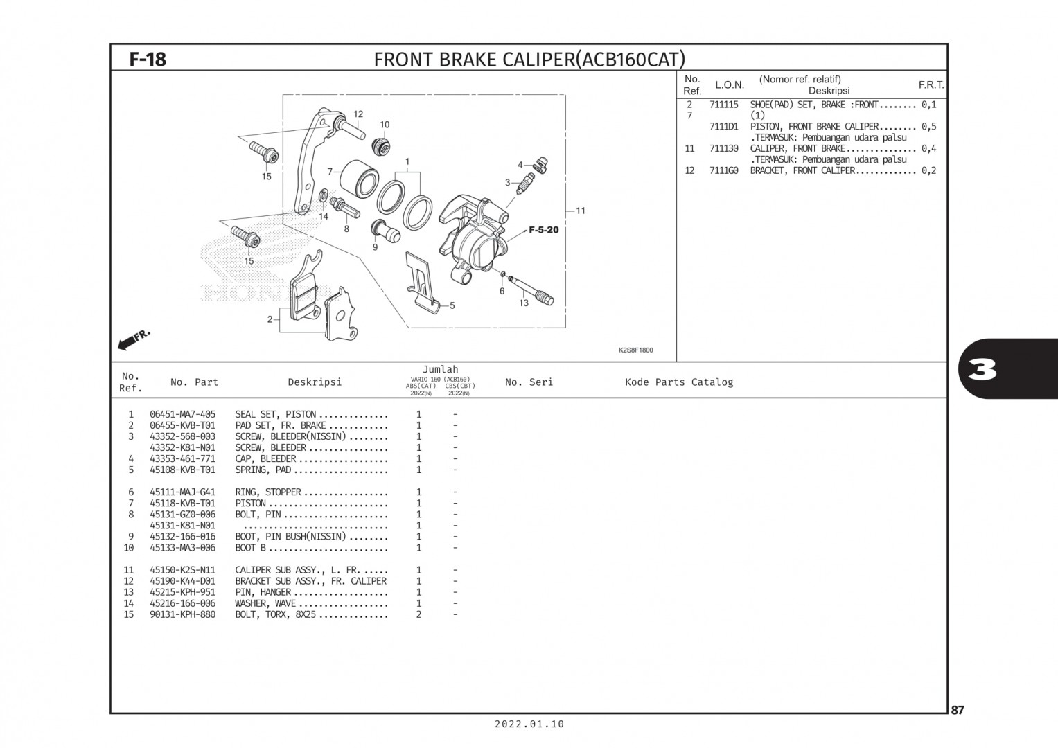 F18 - HEO DẦU THẮNG TRƯỚC (ABS) - HONDA VARIO 160 (K2S)