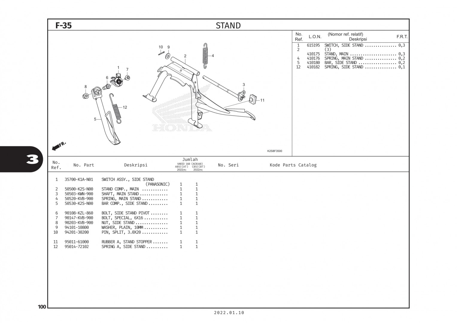 F35 - CHỐNG ĐỨNG - HONDA VARIO 160 (K2S)