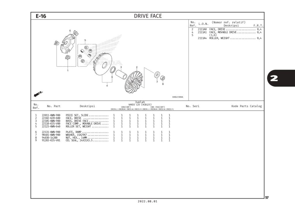 E16 - MÁ PULY NỒI TRƯỚC - HONDA VARIO 125 (K2V)