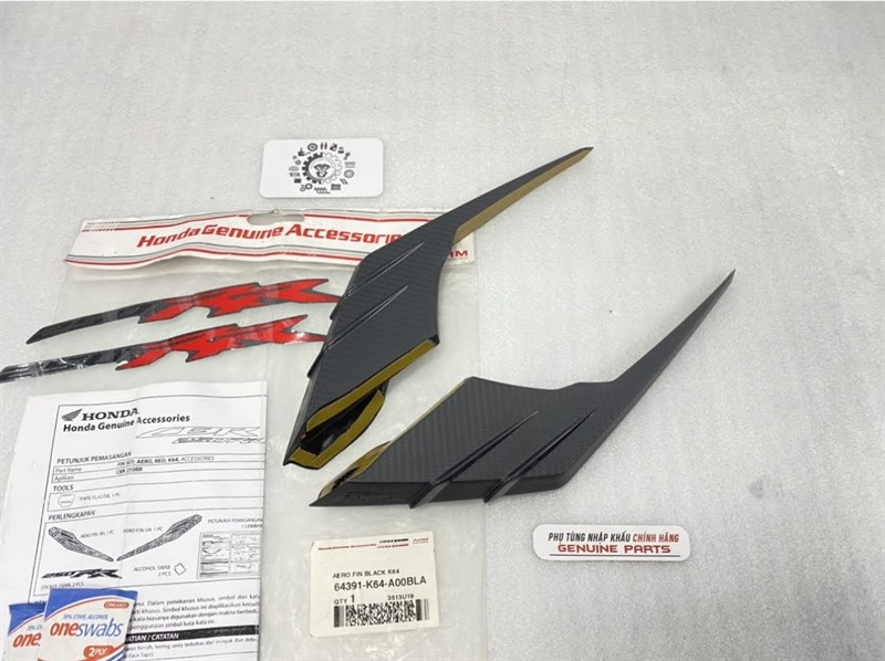 Kit Aero Fin đen CBR 250RR 64391K64A00BLA