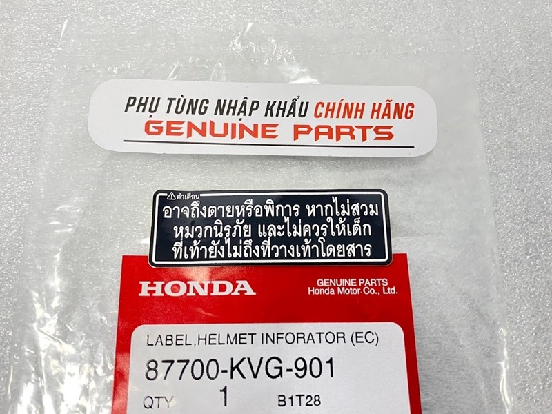 Tem cảnh báo Honda Thailand Helmet 3 dòng 87700-KVG-901