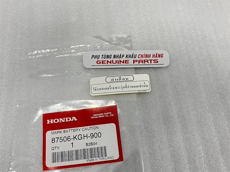 Tem cảnh báo ắc quy Honda Thailand 87506-KGH-900